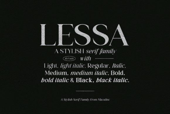 Lessa: A Serif Font for Crafters and Product Creators